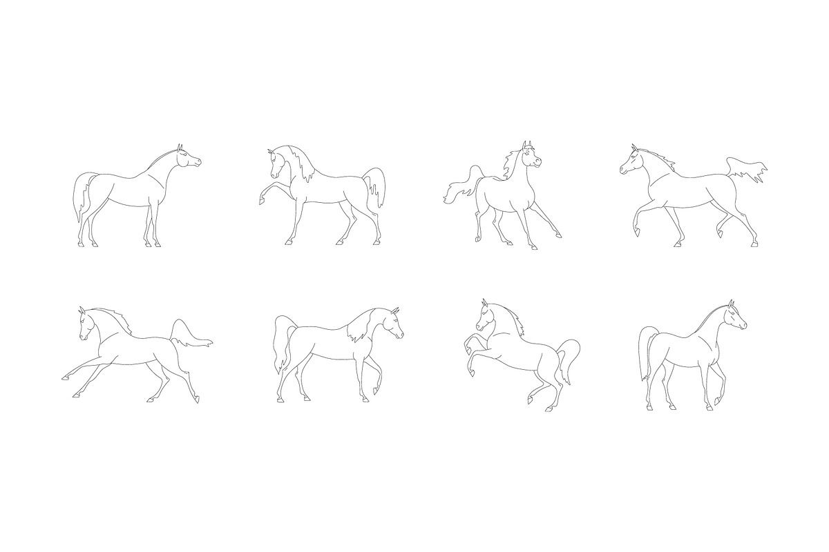 Arabian horses vector illustration, an Animal Illustration by Naurider (Photo 2 of 3)
