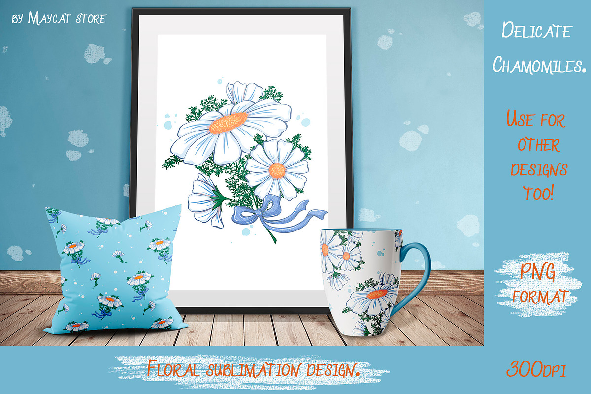 Chamomile Tumbler sublimation design, a Graphic by Maycat_store (Photo 6 of 6)