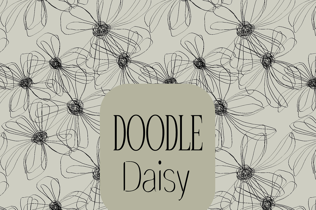 Doodle black white flowers daisy, a Pattern Graphic by Nocito Design (Photo 1 of 6)