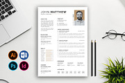 Minimalist two Pages Resume, a Resume Template by Abdul Studio (Thumbnail 1 of 5)