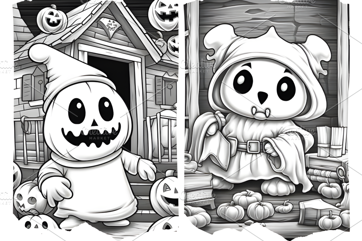 Cute Ghost Halloween Background, a Background Graphic by Coco Bloom (Photo 3 of 6)