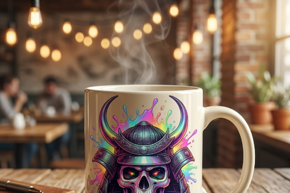 Rainbow Samurai Skull Armor, a Shirt Mockup by Vector Stall (Photo 9 of 15)