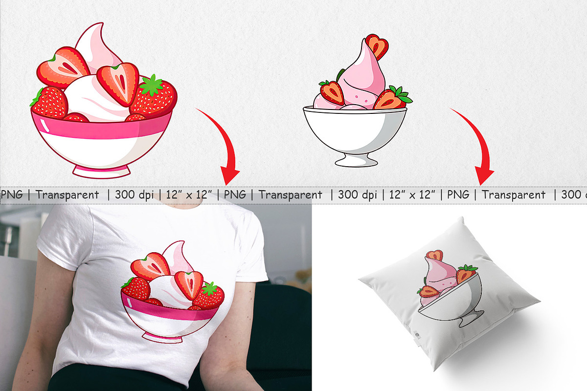 Strawberry Scoop Clipart, a Graphic by Artnoy (Photo 4 of 5)