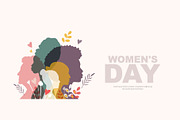 Women silhouettes. Women's Day cards, an Illustration by Stafeeva (Thumbnail 1 of 8)