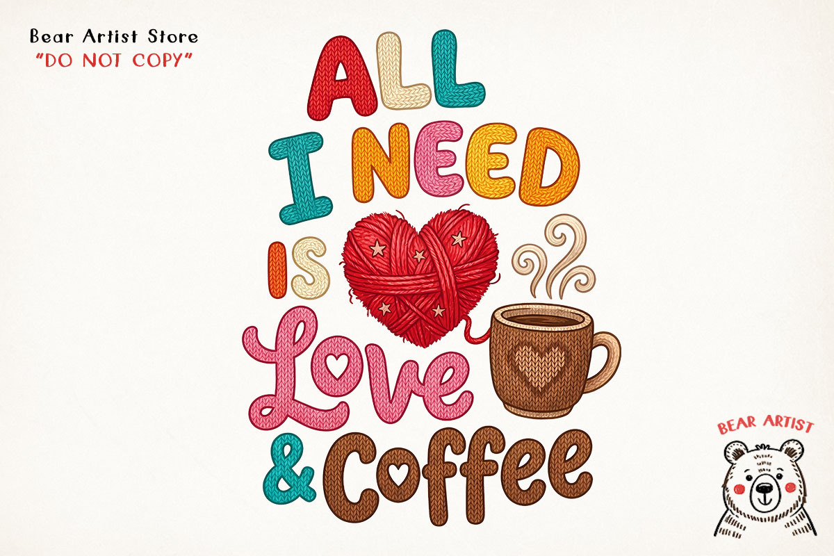 Valentine Crochet Coffee Sublimation, an Illustration by GlitterCraft (Photo 4 of 41)