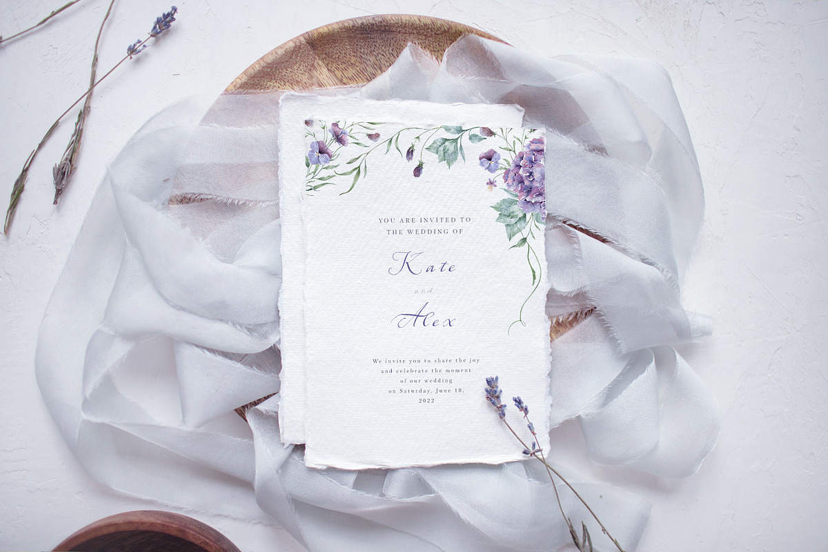 Charming purple pansies, hydrangea, an Illustration by astelenadesign (Photo 8 of 12)