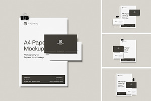 A4 Paper & Business Card Mockup, an Advertising Mockup by swsi-studio