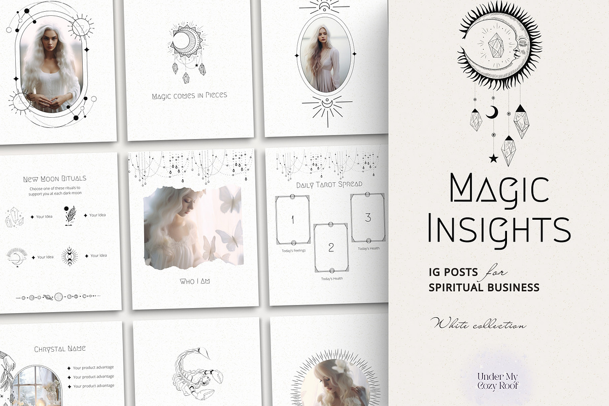 White Spiritual Instagram Posts, a Social Media Template by Under My Cozy Roof (Photo 1 of 10)