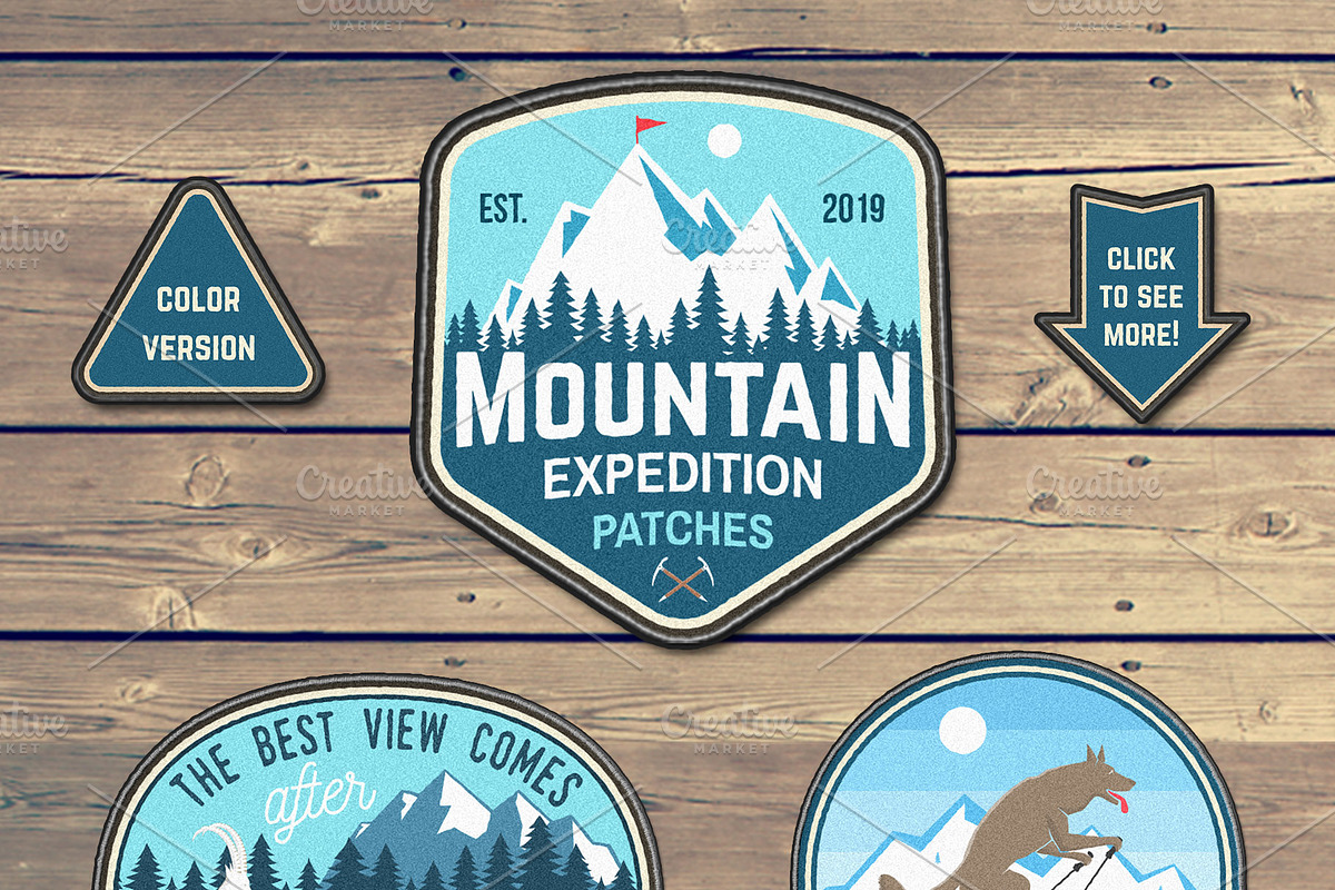 Outdoor Adventure Patches/Badges, a Branding & Logo Template by sivVector (Photo 6 of 8)