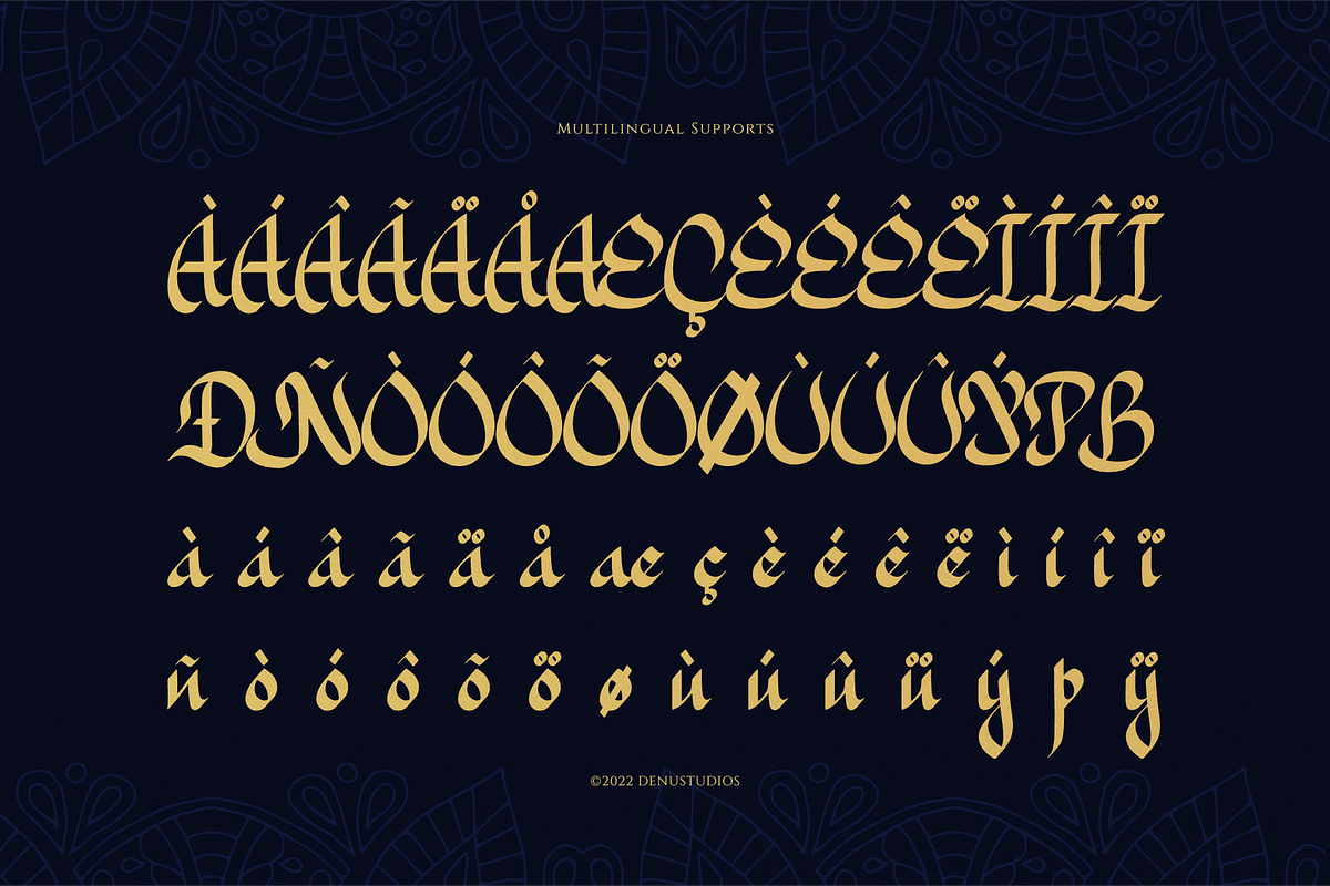 Arabian Mandala | Blackletter Arabic, a Blackletter Font by Denustudios (Photo 11 of 12)