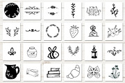 100 hand drawn elements, an Illustration by Cozy pattern shop (Thumbnail 4 of 7)