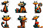Whimsical Christmas Cat Clipart, an Illustration by Black Bird Studio (Thumbnail 6 of 6)