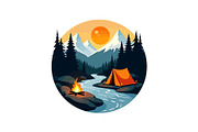 Sunset Adventure Camping Badge Set, an Object Graphic by Designs_River (Thumbnail 8 of 13)