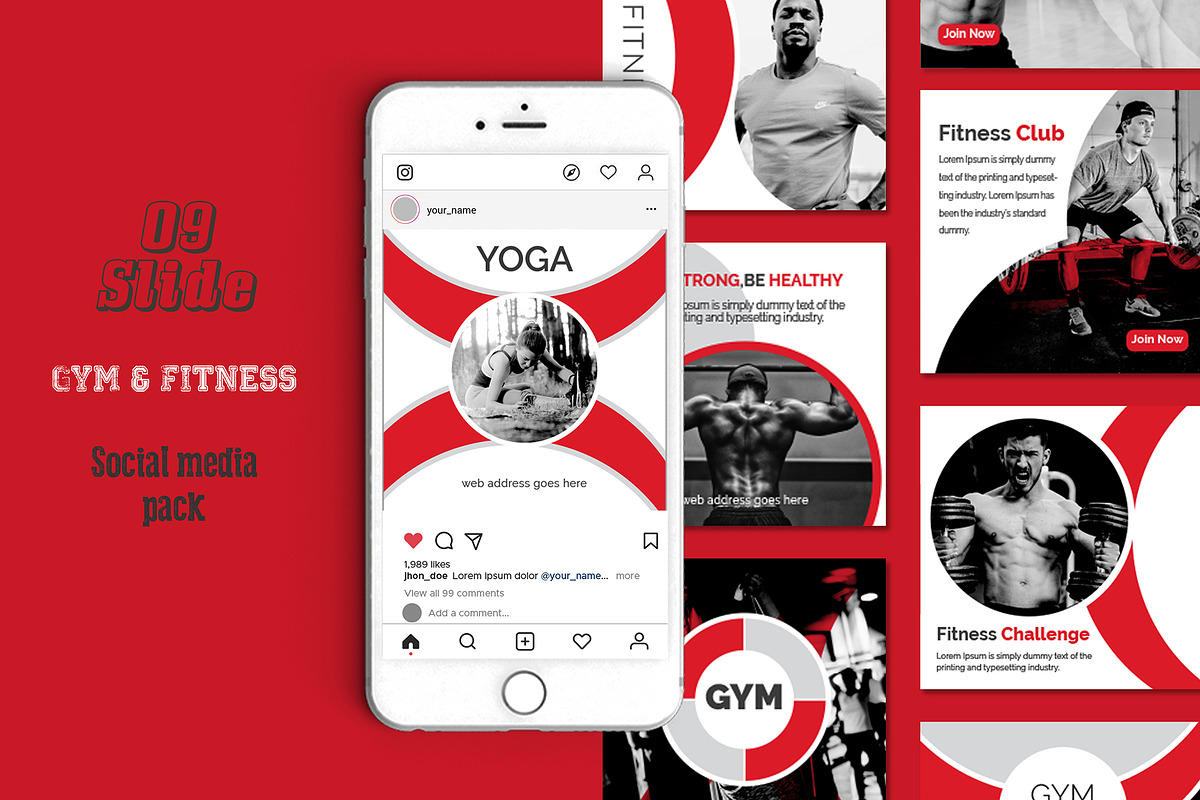 Gymnasium Social Media Pack, a Social Media Template by ZAAS (Photo 1 of 5)