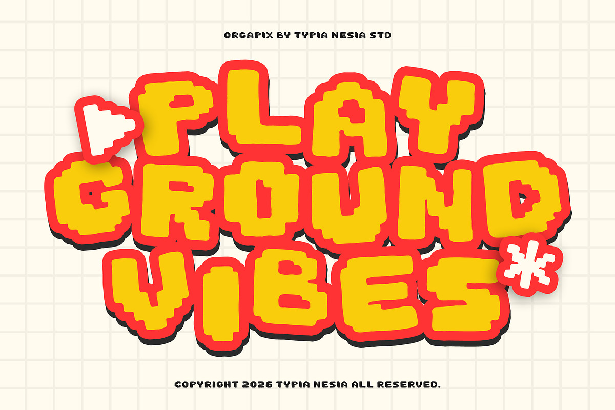 Orgapix - Organic Doodle Pixel Font, a Font by Typia Nesia (Photo 3 of 11)