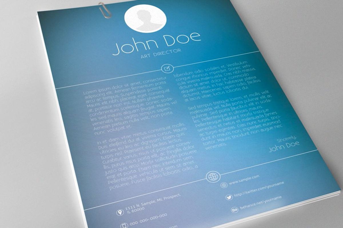 Modern 2-Piece Resume Template, a Resume Template by Imagine Design (Photo 2 of 3)