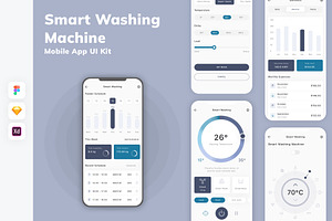 Smart Washing Machine App UI Kit