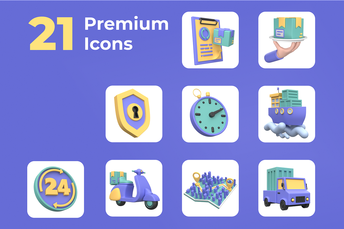 Tracking & Delivery 3D Icon Set, a Templates & Theme by Dope Design (Photo 7 of 8)