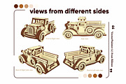 Small Vintage Truck - Laser Cut File, an Object Graphic by VectorPainter (Thumbnail 7 of 21)
