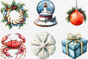 Merry Maritime Christmas Clipart, an Illustration by Black Bird Studio (Thumbnail 2 of 6)