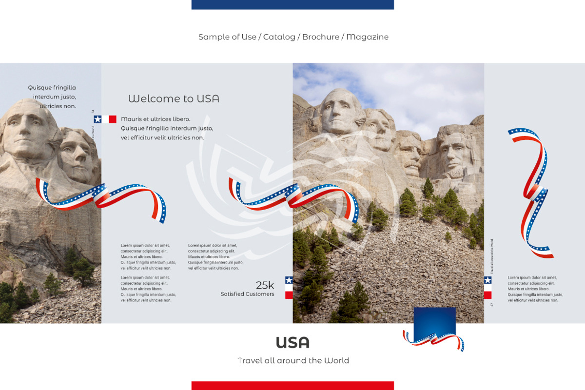 USA flag ribbon vector, a Templates & Theme by Simbos (Photo 4 of 9)