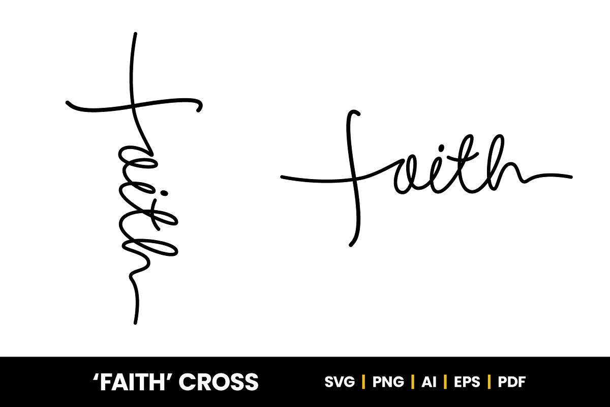 'Faith' Cross - Christian SVG, an Illustration by Little Type Factory (Photo 4 of 7)