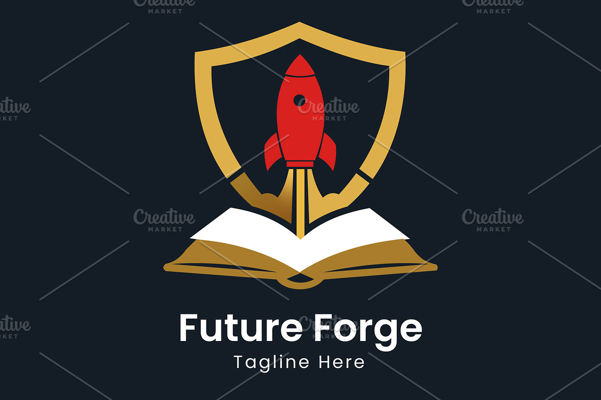 Future Forge Education Rocket Book L, a Branding & Logo Template by Walldecorated