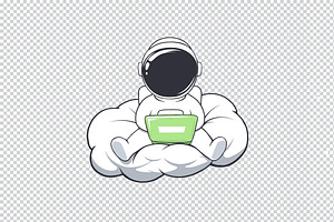 Astronaut Work In Freelance On Cloud