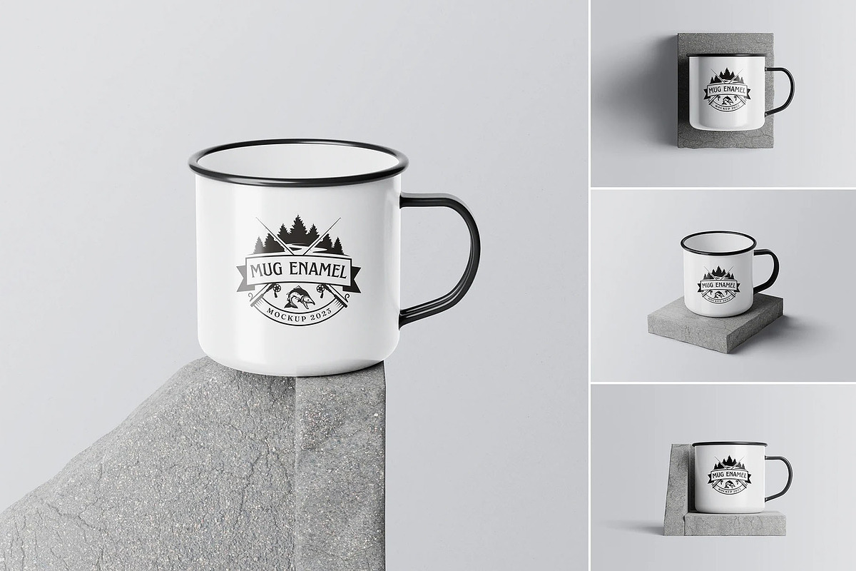 Enamel Mug Mockups, a Cups & Container Mockup by Se٧enStudio (Photo 1 of 5)