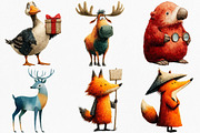 Watercolor Quirky Animals Clipart, an Illustration by Canvas Craft (Thumbnail 3 of 8)