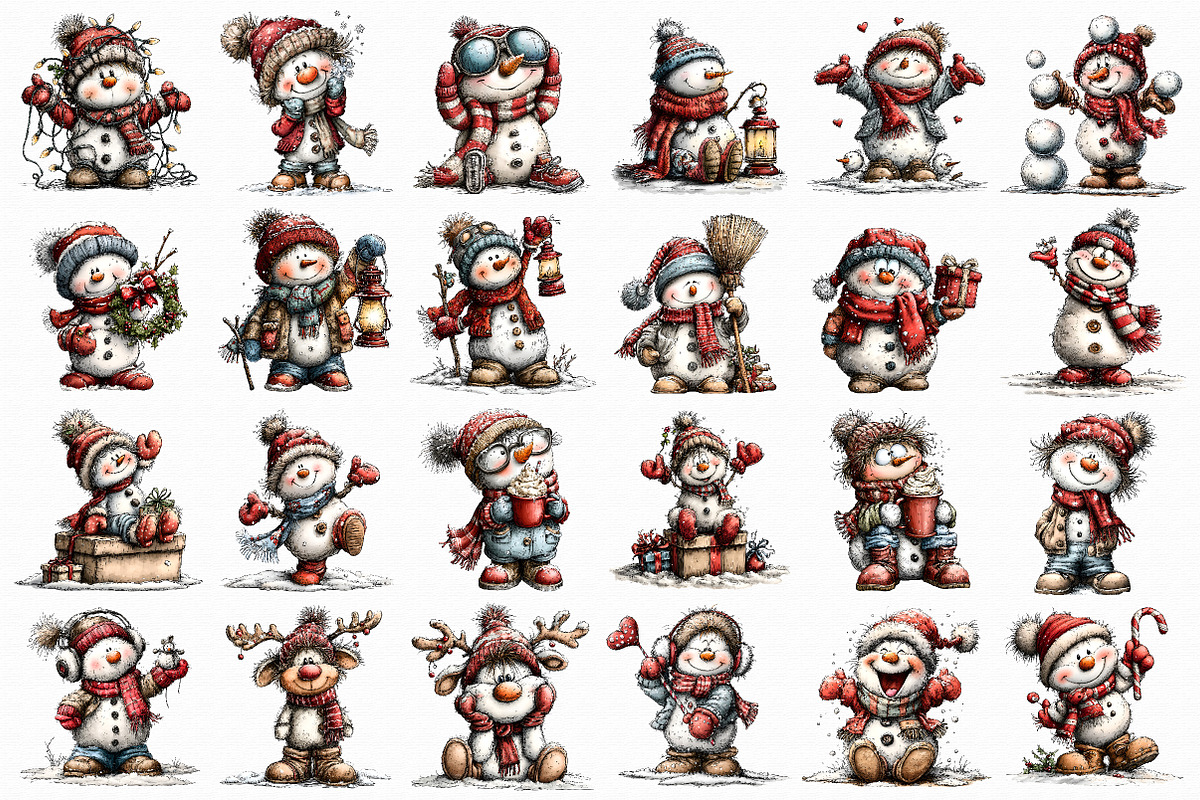 Quirky Snowman Boy Clipart, an Illustration by Libby Wishes (Photo 6 of 6)
