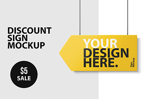 Discount Sign PSD Mockup