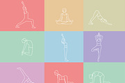 Set of Yoga Poses Vector, a Background Graphic by Svetlana Voloshina (Thumbnail 2 of 4)