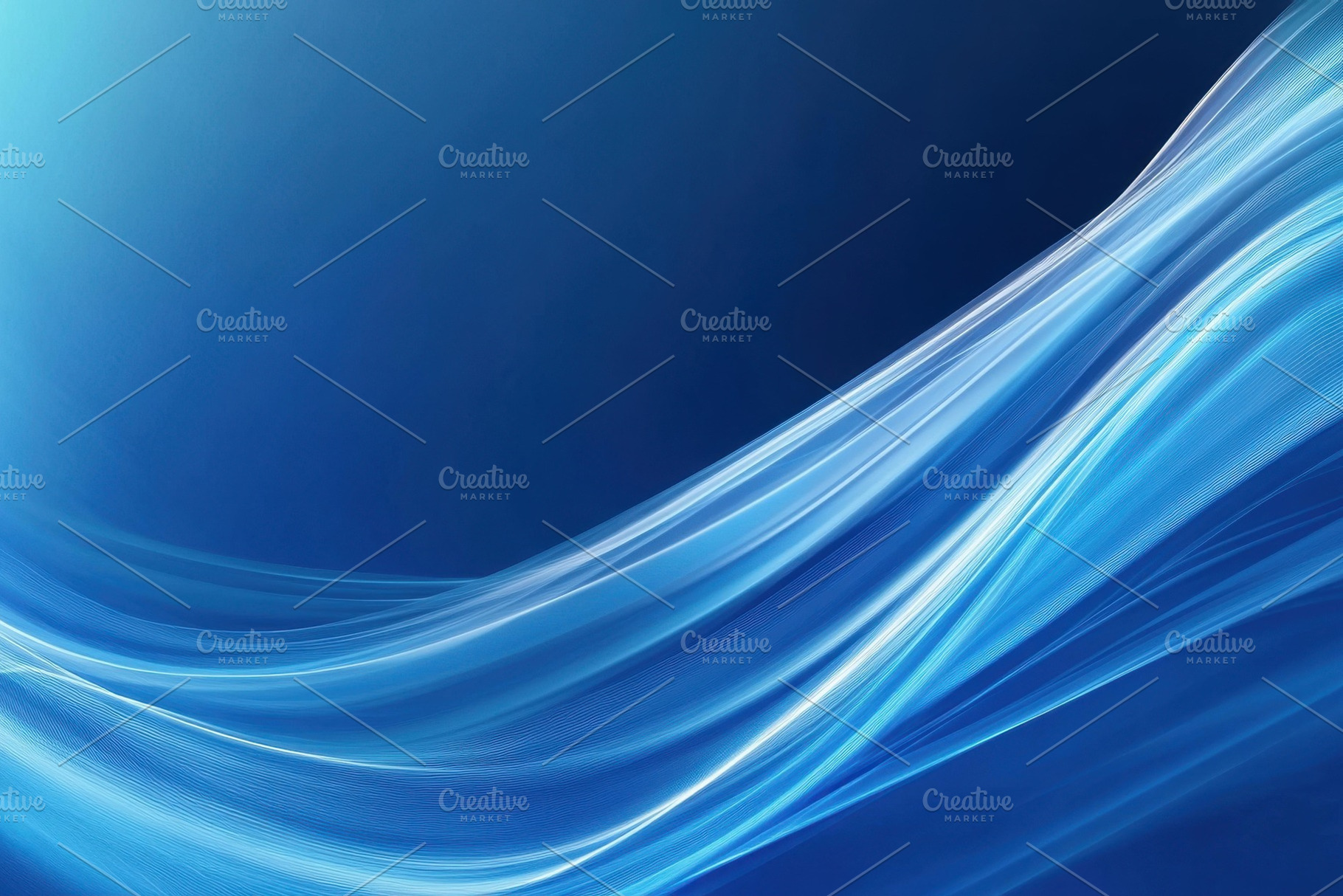Bright blue abstract wave background, a Photo by Tanuart