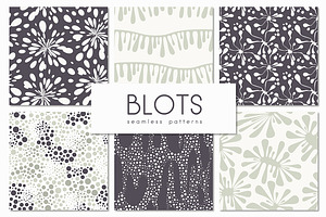 Blots. Seamless Patterns Set