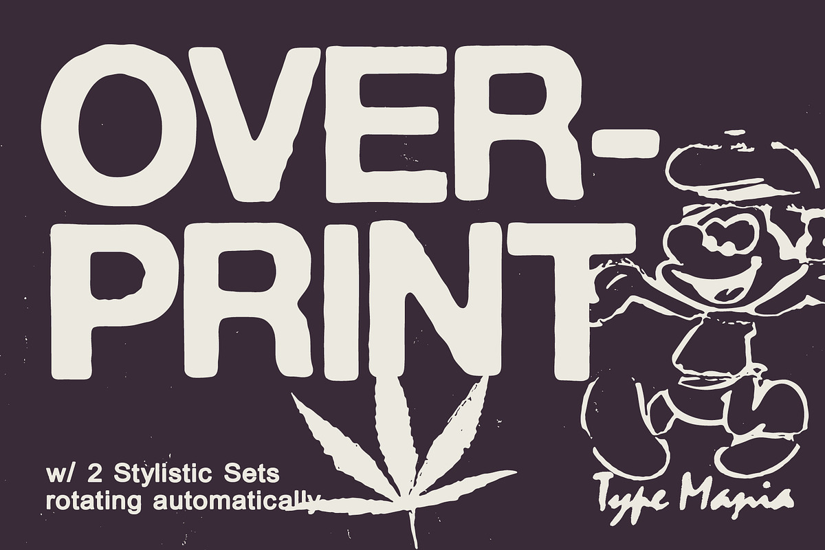 Overprint TM – Distressed Sans Serif, a Sans Serif Font by Type Mania (Photo 1 of 10)
