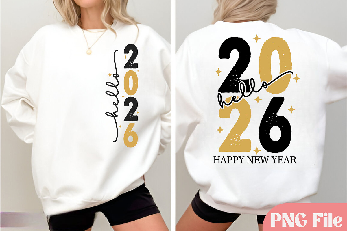 Hello 2026, Happy New Year PNG, a Graphic by Rose Art (Photo 1 of 2)