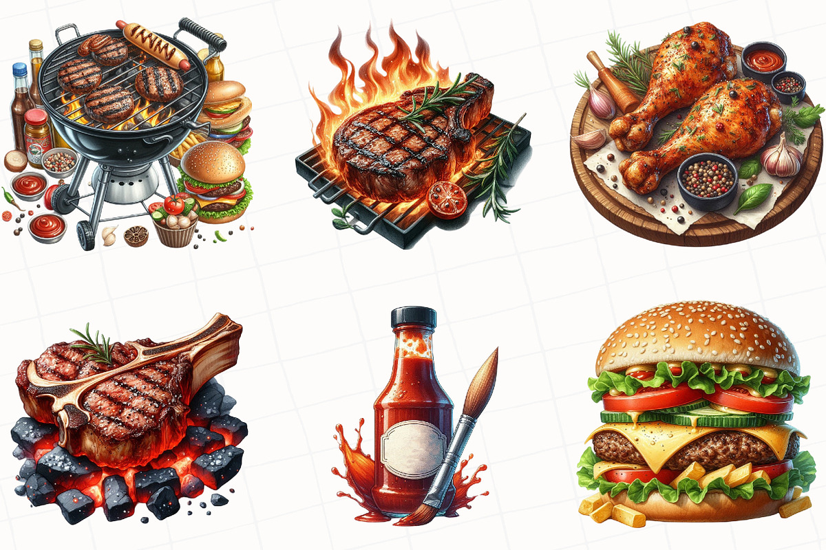 Summer Barbecue Day Clipart, an Illustration by OK Design (Photo 2 of 5)
