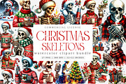 Christmas skeletons clipart bundle, an Illustration by SinaCreation (Thumbnail 1 of 7)