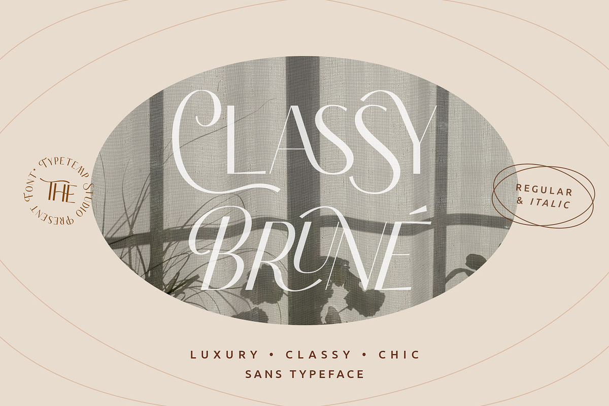 Classy Brune Sans Serif  Typeface, a Sans Serif Font by Typetemp Studio (Photo 1 of 21)