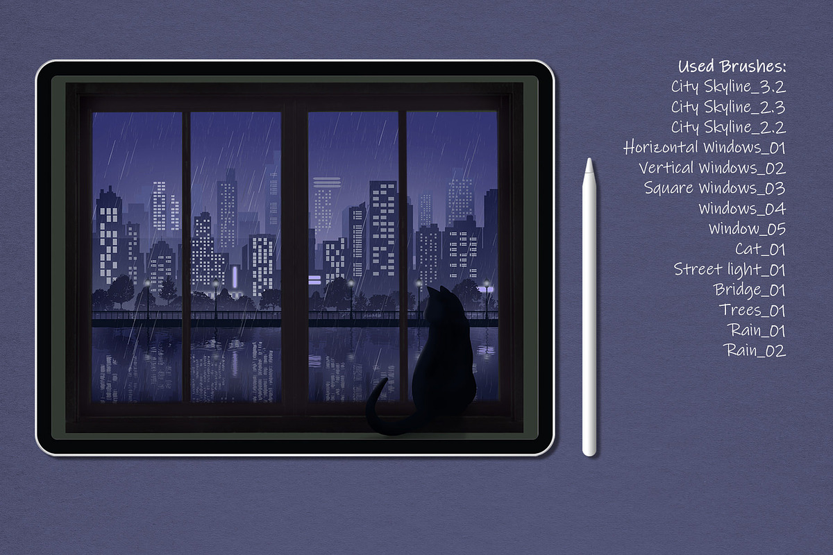 Procreate Cityscape Stamp Brushes, a Brush Add-On by MISTstudioDesign (Photo 3 of 9)