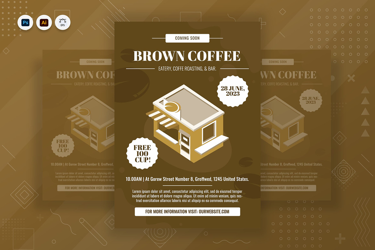 Brown Coffee Shop Poster, a Poster Template by Fannan Studio