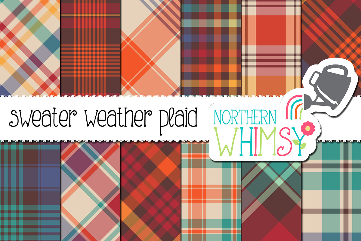 Fall Plaid Patterns, a Pattern Graphic by Northern Whimsy Design