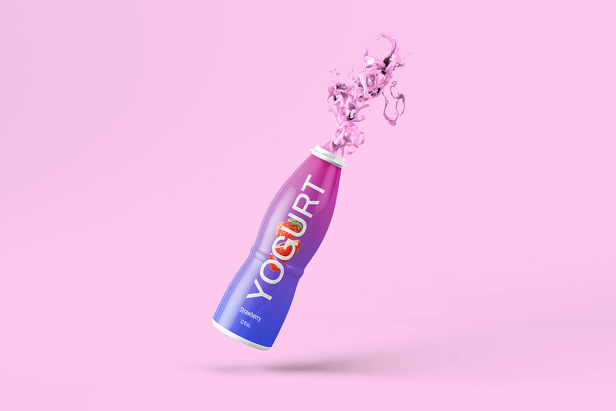 Bottle with Splash Mockup - 7 Views, a Packaging Mockup by Illusiongraphic (Photo 8 of 25)