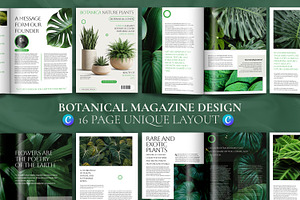 Botanical magazine design template, a Magazine Template by Shajib Shikder