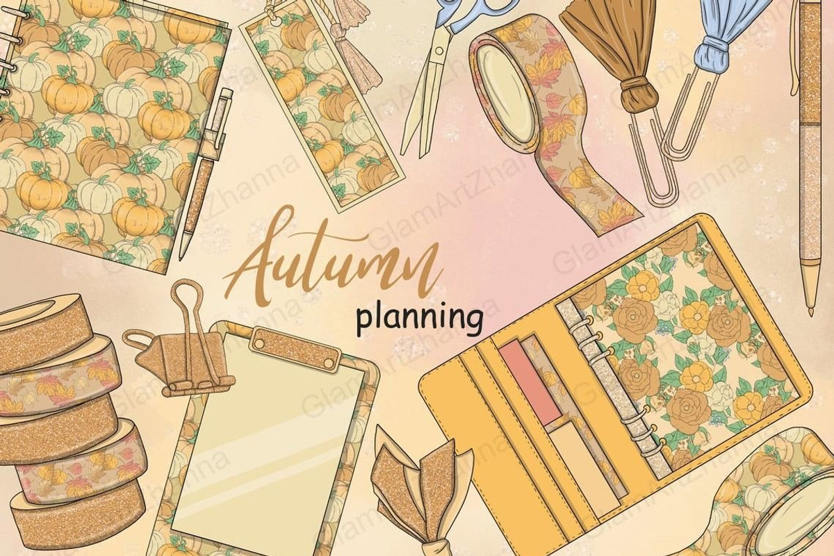 Autumn Planning Collection, a Seasonal Illustration by GlamArtZhanna (Photo 3 of 3)