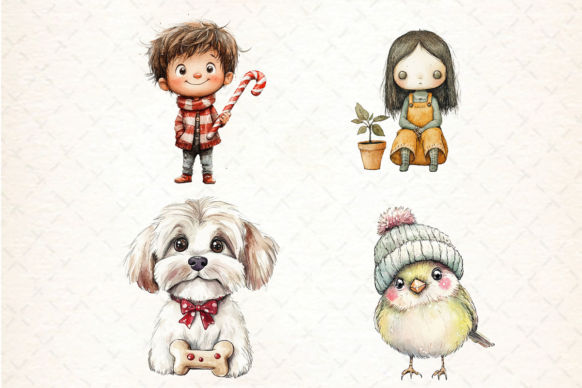 Whimsical Christmas Clipart, an Illustration by DreamCafeArt (Photo 2 of 4)