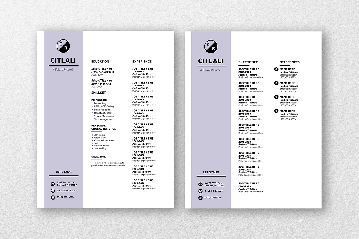 Citlali - Customizable Résumé, a Resume Template by lauren.ogard (Photo 2 of 2)