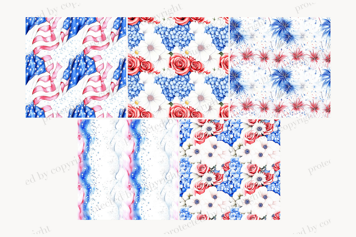 4th of July Paper USA Pattern, a Pattern Graphic by GlamArtZhanna (Photo 3 of 4)