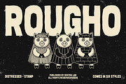 Rougho – Distressed Stamp Display, a Sans Serif Font by Sekyra Lab (Thumbnail 1 of 10)